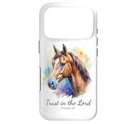 Carcasa para iPhone 17 Pro Proverbs 3:5 Trust in The Lord - Women Girls Horse (White)