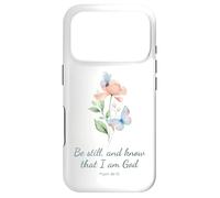 Carcasa para iPhone 17 Pro Psalm 46:10 Be Still & Know - Women Girls Butterfly (White)