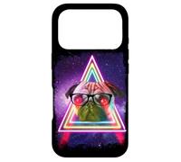 Carcasa para iPhone 17 Pro Pug Laser Eyes Funny Dog In Space Galaxy Dogs Lovers