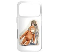 Carcasa para iPhone 17 Pro Punch - Lindo bebé Mono y orangután Peluche Juguete Acuarela