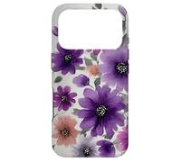 Carcasa para iPhone 17 Pro Purple Flower Bouquet Floral Watercolor Wildflowers