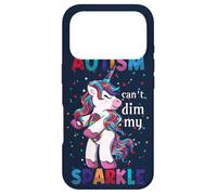 Carcasa para iPhone 17 Pro Puzzle Autism Can't Dim My Sparkle Unicorn Puzzle Concienciación sobre el Autismo