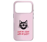 Carcasa para iPhone 17 Pro ¿Qué Estoy Haciendo con mis Vidas? (Funny Cat Graphic)