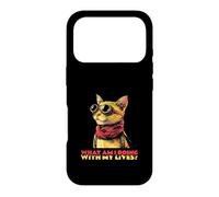 Carcasa para iPhone 17 Pro ¿Qué Estoy Haciendo con mis Vidas (Funny Cat Graphic)