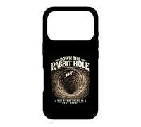 Carcasa para iPhone 17 Pro Rabbit Holes Conspiración Gráfico Retro Conejo OVNIs Meme Verdad