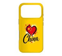 Carcasa para iPhone 17 Pro Recuerdo de Viaje de Negocios con la Bandera de Vacaciones en Forma de corazón de «Me Encanta China