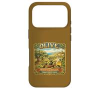 Carcasa para iPhone 17 Pro Recuerdo Vintage del mar mediterráneo con Etiqueta de Caja de Olivo Puglia