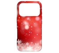 Carcasa para iPhone 17 Pro Red Christmas Snowflake Winter Holiday Bokeh Phone Design
