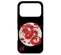 Carcasa para iPhone 17 Pro Red Dragon White Rising Sun Chinese Strength Symbol
