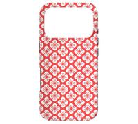 Carcasa para iPhone 17 Pro Red Floral Flower Leaves Turkish Rounded Retro Patter