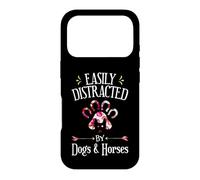 Carcasa para iPhone 17 Pro Regalo de los Amantes de los Perros y los Caballos fácilmente distraídos