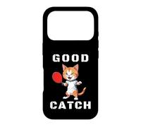 Carcasa para iPhone 17 Pro Regalo para Jugador de Tenis de Mesa Good Catch Cat Kitten