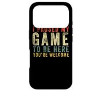 Carcasa para iPhone 17 Pro Regalo Retro para Jugadores con Texto I Paused My Game To Be Here You'Re Welcome