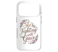 Carcasa para iPhone 17 Pro Regalos para el Cuidado del cáncer de Mama Fighting with Grace