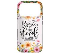 Carcasa para iPhone 17 Pro Rejoice In The Lord Always Bible Verse 4:4 Christian Faith