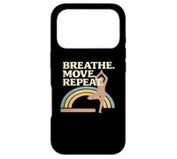 Carcasa para iPhone 17 Pro Respiración Movimiento Repetir Yoga Pose Rainbow