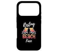 Carcasa para iPhone 17 Pro Resting Beach Face and Beach Chairs Funny Resting Beach Face