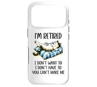 Carcasa para iPhone 17 Pro Retirement Cat Coffee Not My Problem Im Retired Dont Have To