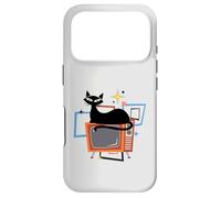 Carcasa para iPhone 17 Pro Retro Atomic Age Mid-Century Cat Vintage TV Modern