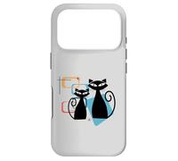 Carcasa para iPhone 17 Pro Retro Atomic Age Mid-Century Twin Cat Vintage Modern Design
