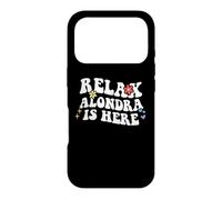 Carcasa para iPhone 17 Pro Retro Groovy Relax Alondra Is Here Funny Nombre del Día de la Madre