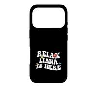 Carcasa para iPhone 17 Pro Retro Groovy Relax Liana Is Here Funny Nombre del Día de la Madre