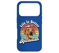 Carcasa para iPhone 17 Pro Retro Vintage Life Is Better Rhodesian Ridgeback Lover