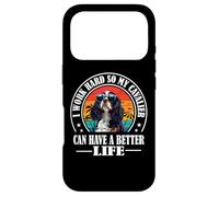 Carcasa para iPhone 17 Pro Retro Work Hard Better Life Tri Color Cavalier Dog Mom