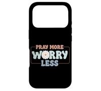 Carcasa para iPhone 17 Pro Reza más Preocúpate Menos Motivación Girasol