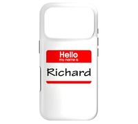 Carcasa para iPhone 17 Pro Richard, Hola, me llamo Etiqueta, Insignia