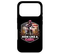 Carcasa para iPhone 17 Pro Ride Like A Girl Dirt Bike Rider Motocross Mujer Americana