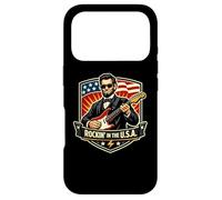 Carcasa para iPhone 17 Pro Rockin In The USA President Guitar Día de la Independencia Americana