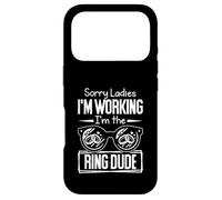 Carcasa para iPhone 17 Pro Rodamiento de Anillo Divertido Sorry Ladies I'm Working I'm The Ring Dud