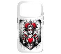 Carcasa para iPhone 17 Pro Rojo Reina de Corazones Corona Rebelde Gafas de Sol Poker Card Mujeres