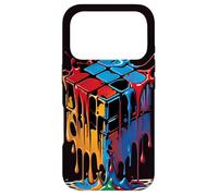Carcasa para iPhone 17 Pro Rubik Magic Cube Goteo Colorido Ilustración Gráfico
