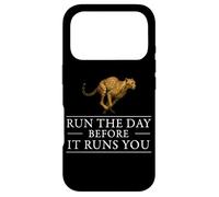 Carcasa para iPhone 17 Pro Run The Day Cheetah Motivacional Afirmación Hustle Mentalidad
