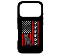 Carcasa para iPhone 17 Pro Russian Blue Cat 4th of July Patriotic American Flag Paws