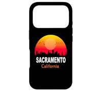 Carcasa para iPhone 17 Pro Sacramento California Vintage Sunset Retro City State USA