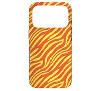 Carcasa para iPhone 17 Pro Saffron Yellow Tangerine Orange Wavy Tribal Lines Pattern