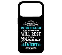 Carcasa para iPhone 17 Pro Salmo 91 Versículos de la Biblia Cita Todopoderoso Protección Refugio Arte