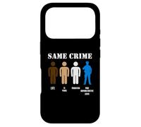 Carcasa para iPhone 17 Pro Same Crime Different Time Funny Satirical T-Shirt