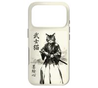 Carcasa para iPhone 17 Pro Samurai Cat Warrior Japanese Art Feline Katana