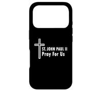 Carcasa para iPhone 17 Pro San Juan Pablo II Ruega por Nosotros Cruz Santo Católico