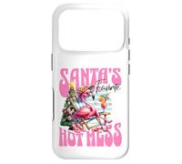 Carcasa para iPhone 17 Pro Santa's Favorite Hot Mess Funny Flamingo Christmas Cocktail