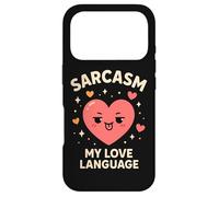 Carcasa para iPhone 17 Pro Sarcasmo My Love Language Funny Kawaii Heart Mujeres Hombres