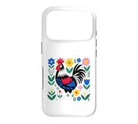 Carcasa para iPhone 17 Pro Scandi Folk Art Gallo Diseño Granjero Pollo
