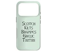 Carcasa para iPhone 17 Pro Scotch Kilts Bagpipes Gaelic Tartan Scotland Meme EN LA Espalda