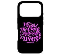 Carcasa para iPhone 17 Pro Sé Que mi Redentor Vive versículo bíblico Mujeres