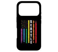 Carcasa para iPhone 17 Pro Seattle Us American Flag Rainbow Gay LGBT Pride Month