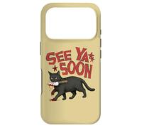 Carcasa para iPhone 17 Pro See Ya Soon Dark Cat Meme Design Womens Girls